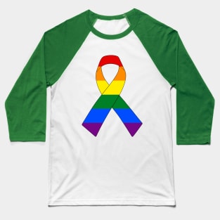 Rainbow Ribbon Baseball T-Shirt